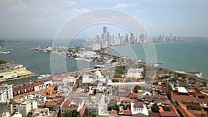Aerial view of Cartagena, Colombia. Historic District, San Pedro Claver Church