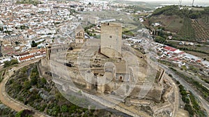 aerial view of the castle of Alcaudete in the province of JaÃ©n, Andalusia photo