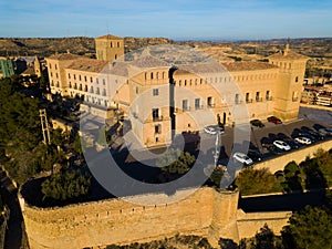 Aerial view of castle of Calatrava, Alcaniz, Spain photo