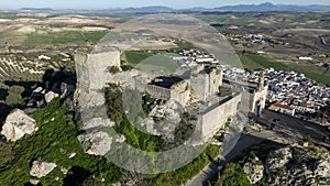 aerial view of the castle of Fatetar in the municipality of Espera, Spain.