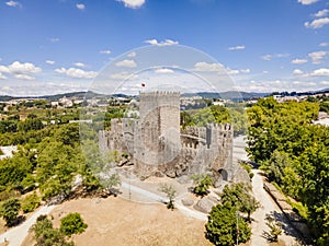 Aerial view of castle of Guimaraes, Portugal