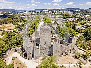 Aerial view of castle of Guimaraes, Portugal