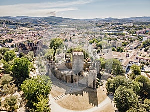 Aerial view of castle of Guimaraes, Portugal