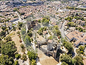 Aerial view of castle of Guimaraes, Portugal