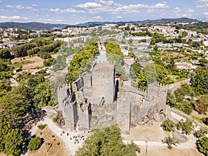 Aerial view of castle of Guimaraes, Portugal