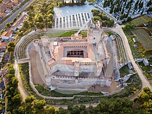 Aerial view of the Castle of La Mota in Medina del Campo