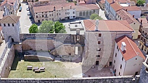 An aerial view of castle Morosini-Grimani in Svetvincenat, Istria, Croatia