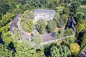 Aerial view of castle Morsbroich in Leverkusen