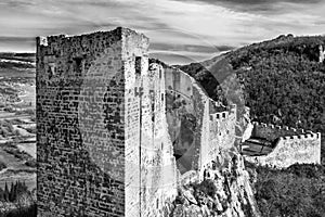 An aerial view of castle Pietrapelosa, Istria, Croatia