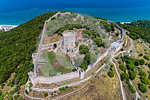 Aerial view of the castle of Platamon