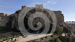 aerial view of the castle of Salobreña in the province of Granada, Andalusia.