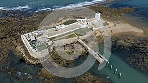 aerial view of the castle of Sancti Petri in the municipality of San Fernando, Cadiz. photo