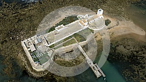 aerial view of the castle of Sancti Petri in the municipality of San Fernando, Cadiz. photo