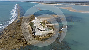 aerial view of the castle of Sancti Petri in the municipality of San Fernando, Cadiz. photo