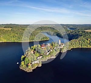 Aerial view of Castle Zvikov