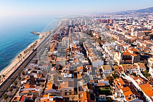 Aerial view of the Catalan city of Vilasar de Mar photo