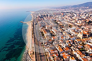 Aerial view of the Catalan city of Vilasar de Mar photo