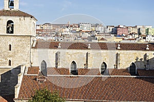 Aerial view of the cathedral of the city of Santander, Spain