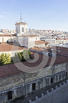 Aerial view of the cathedral of the city of Santander, Spain