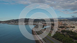 Aerial view Cathedral La Seu  and Palma cityscape. Balearic Islands. Spain