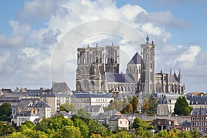 Aerial view of the Cathedral of Laon