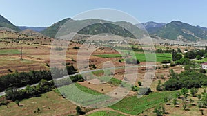 Aerial view of caucasus mountains in  Georgia