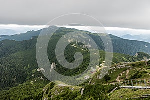 Aerial View in Ceahlau Mountains of Romania