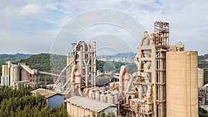 Aerial view cement plant factory manufacturing, Cement factory m