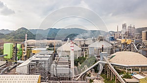 Aerial view cement plant factory manufacturing, Cement factory m