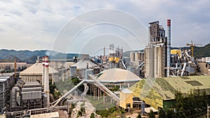 Aerial view cement plant factory manufacturing, Cement factory m