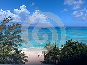 An aerial view of Cemetery Beach on Seven Mile Beach in Grand Cayman Island