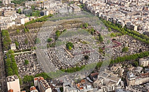 Aerial view of Cemetery in Paris