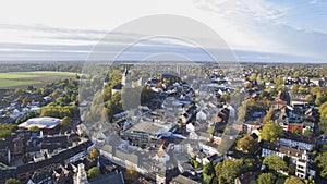 Aerial view on the center of Cleves