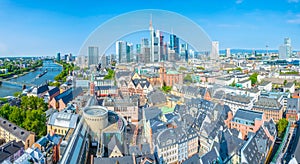 Aerial view of center of Frankfurt, Germany photo
