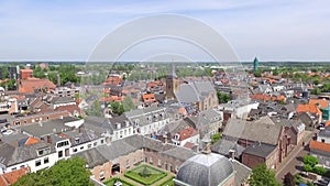 Aerial view on the center of Leerdam