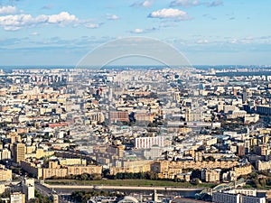 Aerial view of center and southwest of Moscow city