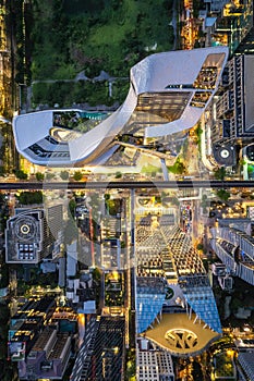 Aerial view of central embassy in Ploenchit district, Bangkok, Thailand
