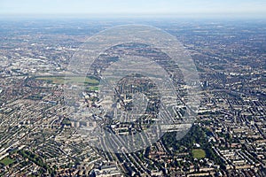 Aerial view of Central London