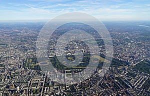 Aerial view of Central London and Hyde Park photo