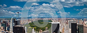 Aerial view of the Central park in Manhattan, New York.