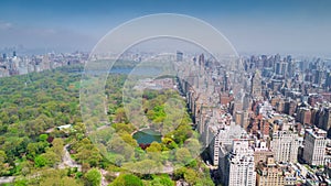 Aerial view of Central Park, Upper East and West Side Manhattan and Midtown Manhattan, New York, USA