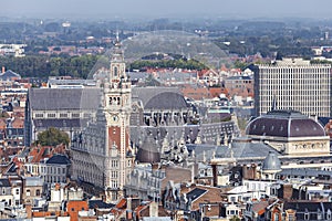 Aerial view on the centre of Lille, France