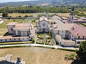 Aerial view of the Certosa di Serra San Bruno, Vibo Valentia, Calabria, Italy