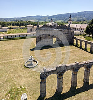 Aerial view of the Certosa di Serra San Bruno, Vibo Valentia, Calabria, Italy