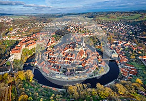 Aerial view of Cesky Krumlov, Czechia photo
