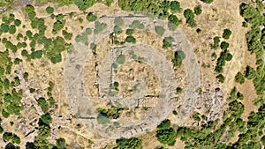 aerial view of cesme ildir erythrai ancient city ancient church