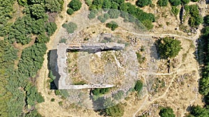 aerial view of cesme ildir erythrai ancient city ancient church