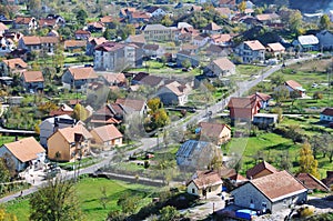 Aerial view of Cetinje, Montenegro photo