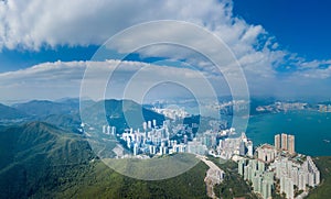 Aerial view of Chai Wan, east of Hong Kong Island