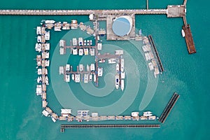 Aerial view of Chalong Pier in Phuket, Thailand